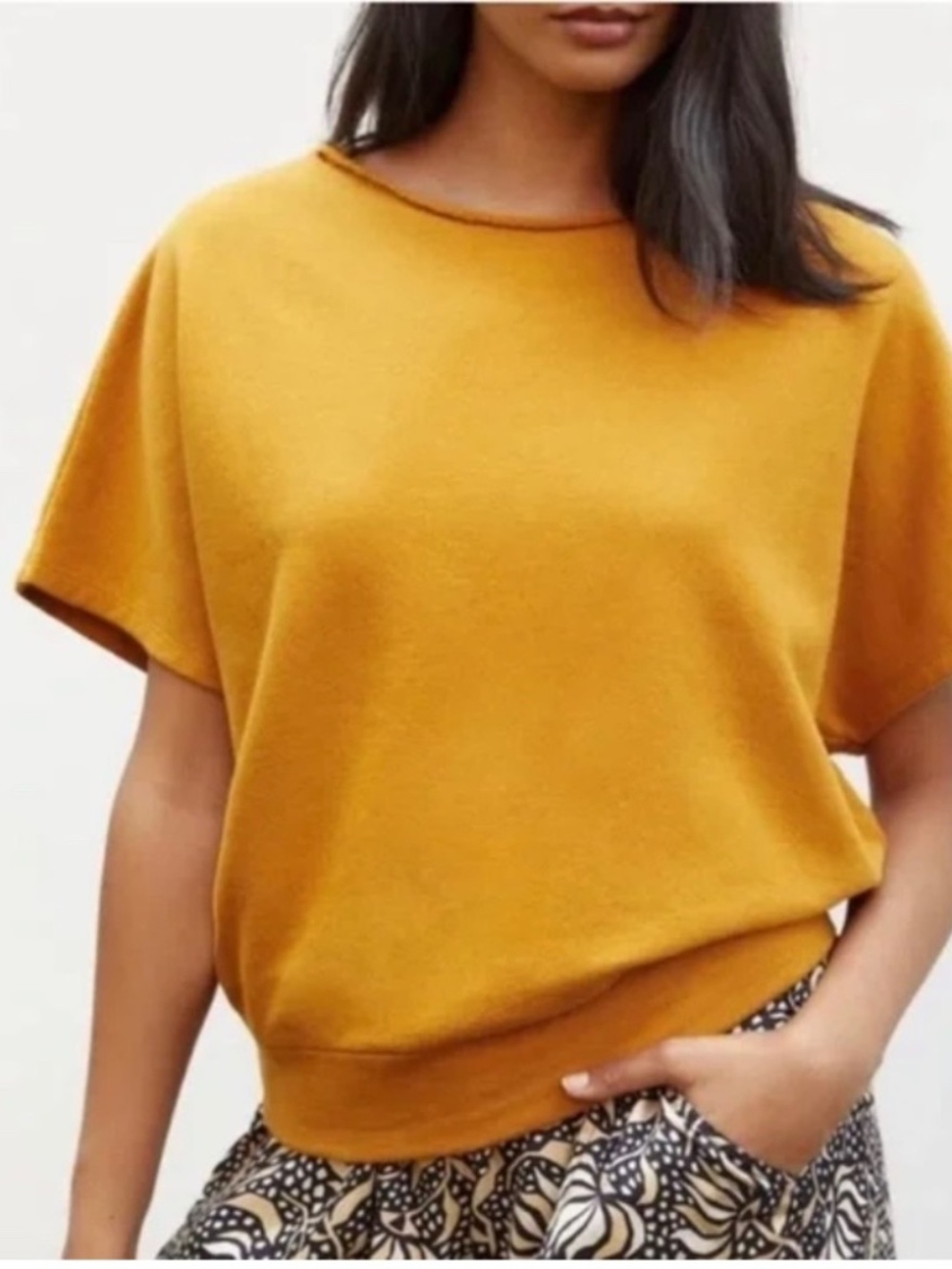 Anthropologie Tie Back Sweatshirt Tee